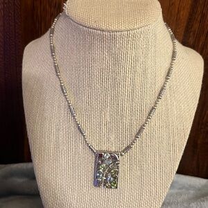 Sterling Silver Multi Gemstone Necklace, Very good condition